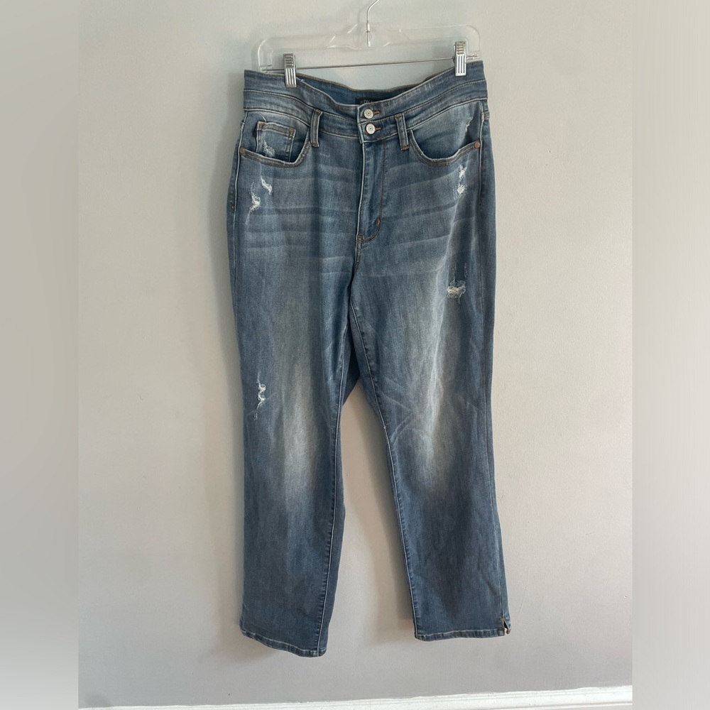 Judy Blue Jeans Destroyed Straight Fit High Rise Womens Size 14w